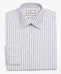 Brooks Brothers Men Luxury Collection Madison Classic-Fit Dress Shirt, Franklin Spread Collar Micro-Outline Stripe