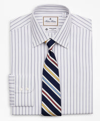 Brooks Brothers Men Luxury Collection Soho Extra-Slim-Fit Dress Shirt, Franklin Spread Collar Micro-Outline Stripe