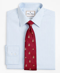 Brooks Brothers Men Luxury Collection Milano Slim-Fit Dress Shirt, Franklin Spread Collar Textured Stripe