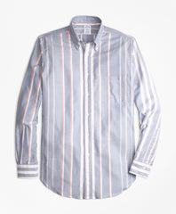 Brooks Brothers Men Regent Fit Oxford Bold Stripe Sport Shirt
