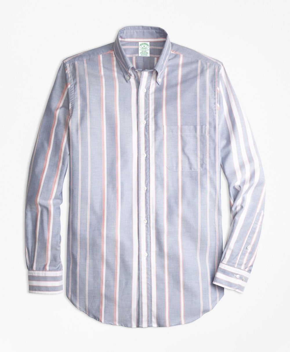 Brooks Brothers Men Milano Fit Oxford Bold Stripe Sport Shirt