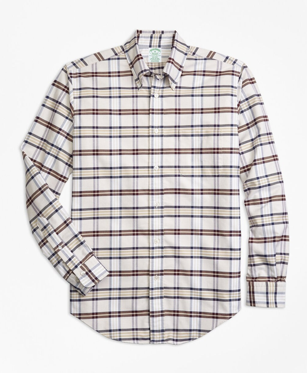 Brooks Brothers Men Milano Fit Oxford Tartan Sport Shirt
