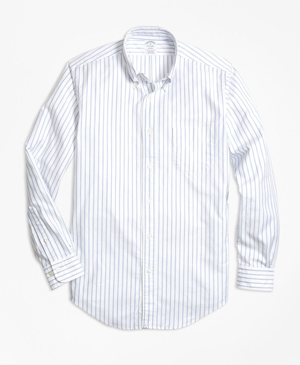 Brooks Brothers Men Regent Fit Oxford Small Stripe Sport Shirt