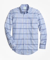 Brooks Brothers Men Milano Fit Oxford BB#1 Windowpane Sport Shirt