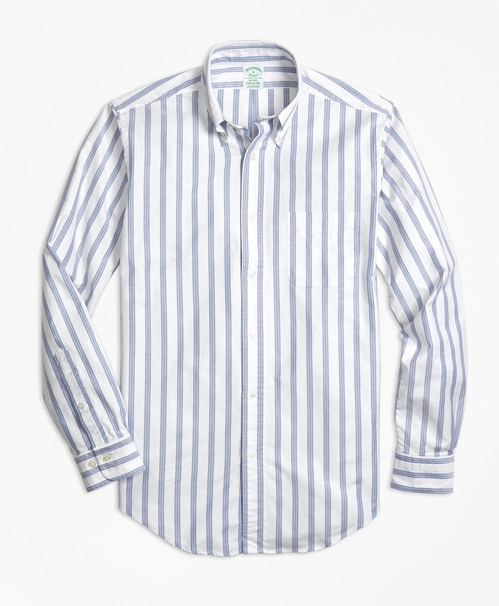 Brooks Brothers Men Milano Fit Oxford BB#1 Stripe Sport Shirt