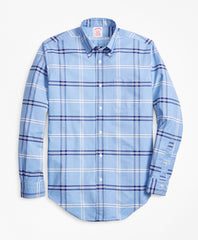 Brooks Brothers Men Madison Fit Oxford Windowpane Sport Shirt