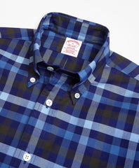 Brooks Brothers Men Madison Fit Oxford Two-Color Plaid Sport Shirt