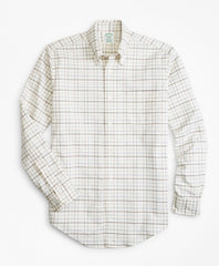 Brooks Brothers Men Milano Fit Oxford Windowpane Sport Shirt