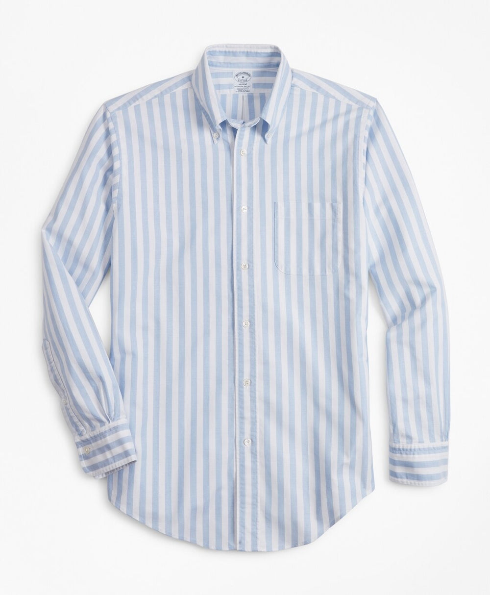 Brooks Brothers Men Regent Fit Oxford Wide Stripe Sport Shirt