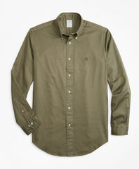 Brooks Brothers Men Regent Fit Garment-Dyed Twill Sport Shirt