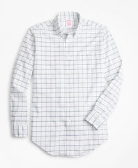 Brooks Brothers Men Madison Fit Oxford Windowpane Sport Shirt