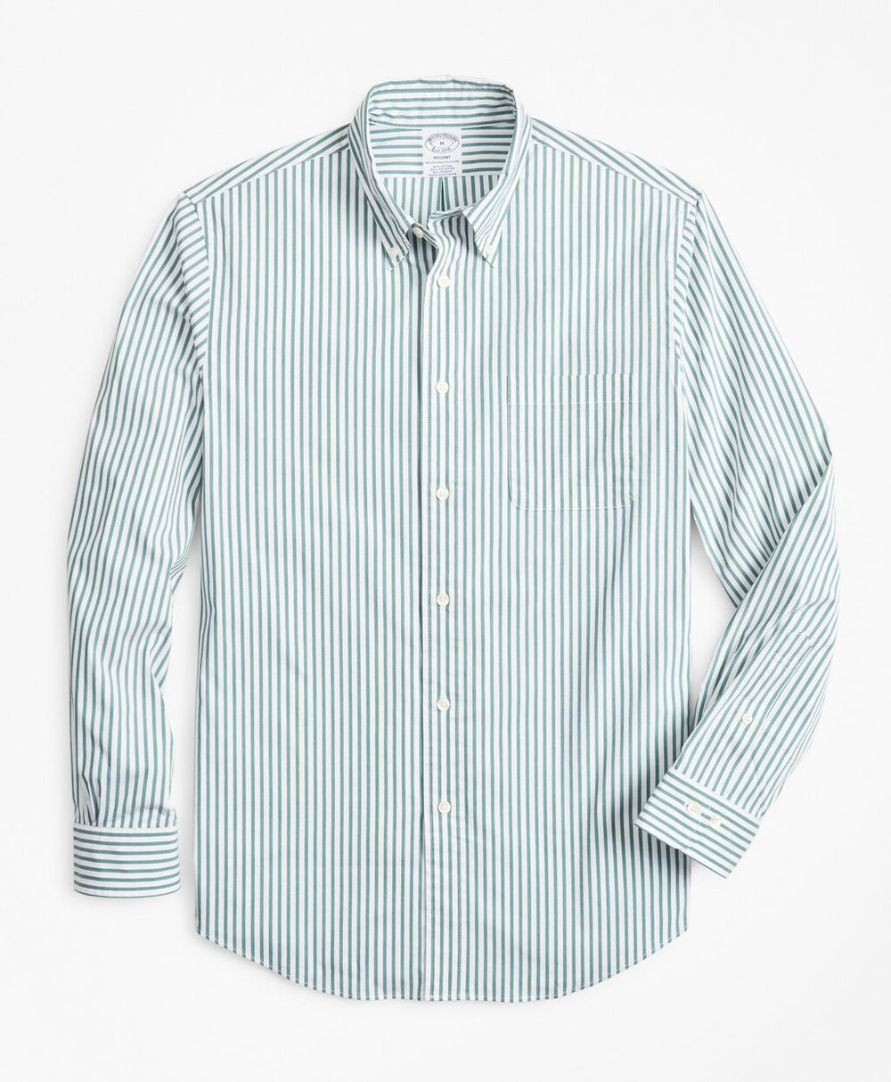 Brooks Brothers Men Performance Series Madison-Fit COOLMAX® Poplin Striped Sport Shirt