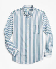 Brooks Brothers Men Milano Slim-Fit Sport Shirt, Performance Series with COOLMAX®, Stripe