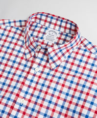 Brooks Brothers Men Stretch Regent Fitted Sport Shirt, Non-Iron Large Windowpane