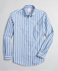 Brooks Brothers Men Stretch Madison Classic-Fit Sport Shirt, Non-Iron Awning Stripe