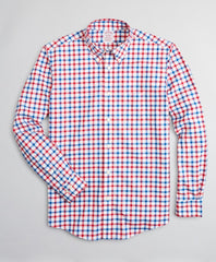 Brooks Brothers Men Stretch Madison Classic-Fit Sport Shirt, Non-Iron Large Windowpane