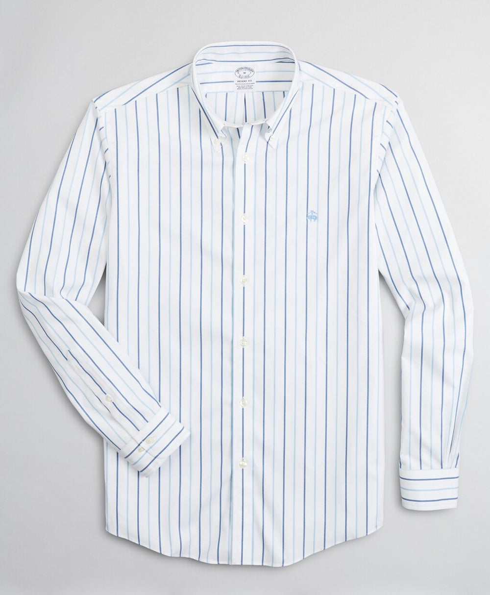 Brooks Brothers Men Stretch Regent Fitted Sport Shirt, Non-Iron Stripe