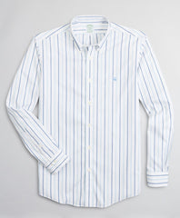 Brooks Brothers Men Stretch Milano Slim-Fit Sport Shirt, Non-Iron Stripe