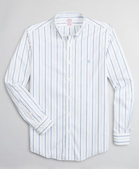 Brooks Brothers Men Stretch Madison Classic-Fit Sport Shirt, Non-Iron Stripe