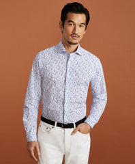 Brooks Brothers Men Golden Fleece® Regent Fit Flower-Print Poplin Sport Shirt
