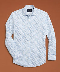 Brooks Brothers Men Golden Fleece® Regent Fit Flower-Print Poplin Sport Shirt