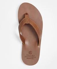 Brooks Brothers Men Leather Flip-Flops