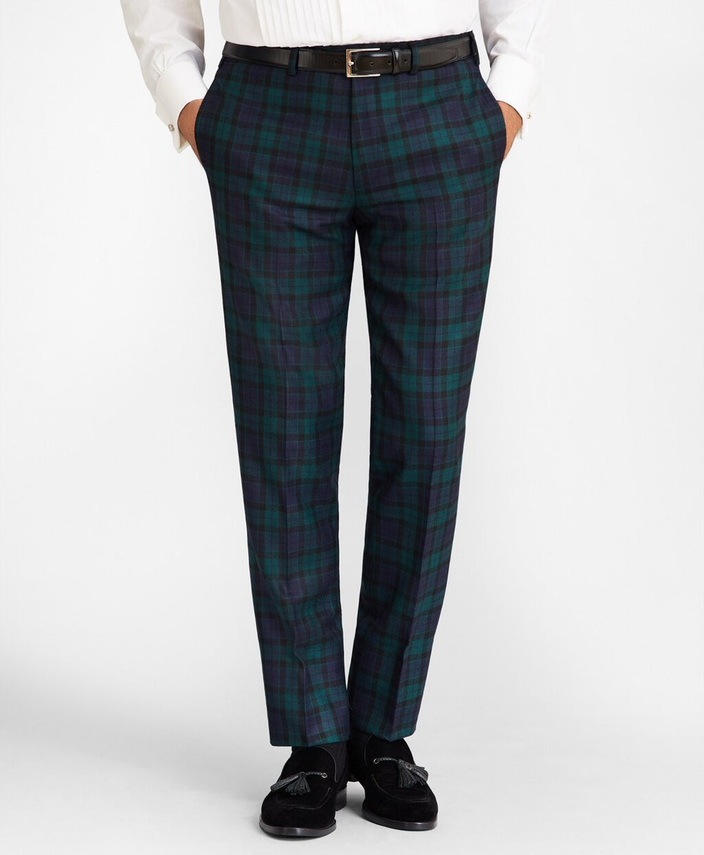 Brooks Brothers Men Madison Fit Black Watch Wool Trousers