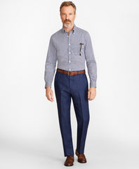 Brooks Brothers Men Madison Fit Herringbone Linen Trousers