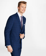 Brooks Brothers Men Regent Fit Saxxon™ Wool Three-Button Plaid 1818 Suit