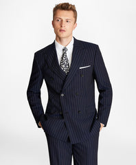 Brooks Brothers Men Regent Fit Double-Breasted Pinstripe 1818 Suit