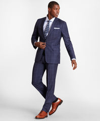 Brooks Brothers Men BrooksGate™ Regent-Fit Windowpane Wool Twill Suit Pants