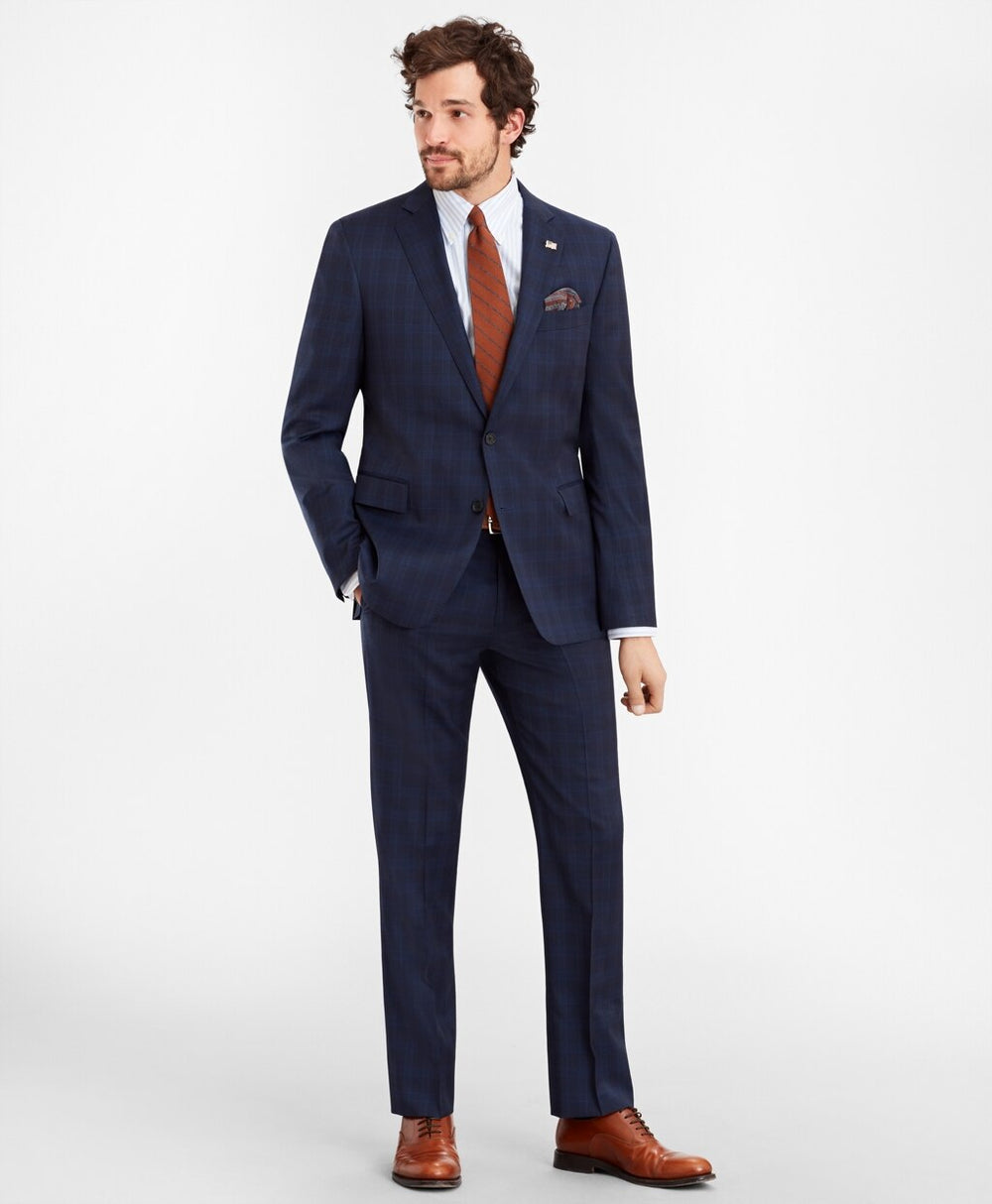 Brooks Brothers Men Regent Fit Glen Plaid 1818 Suit
