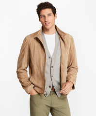 Brooks Brothers Men Suede Bomber Jacket