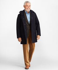 Brooks Brothers Men Bonded Twill Hooded Topcoat