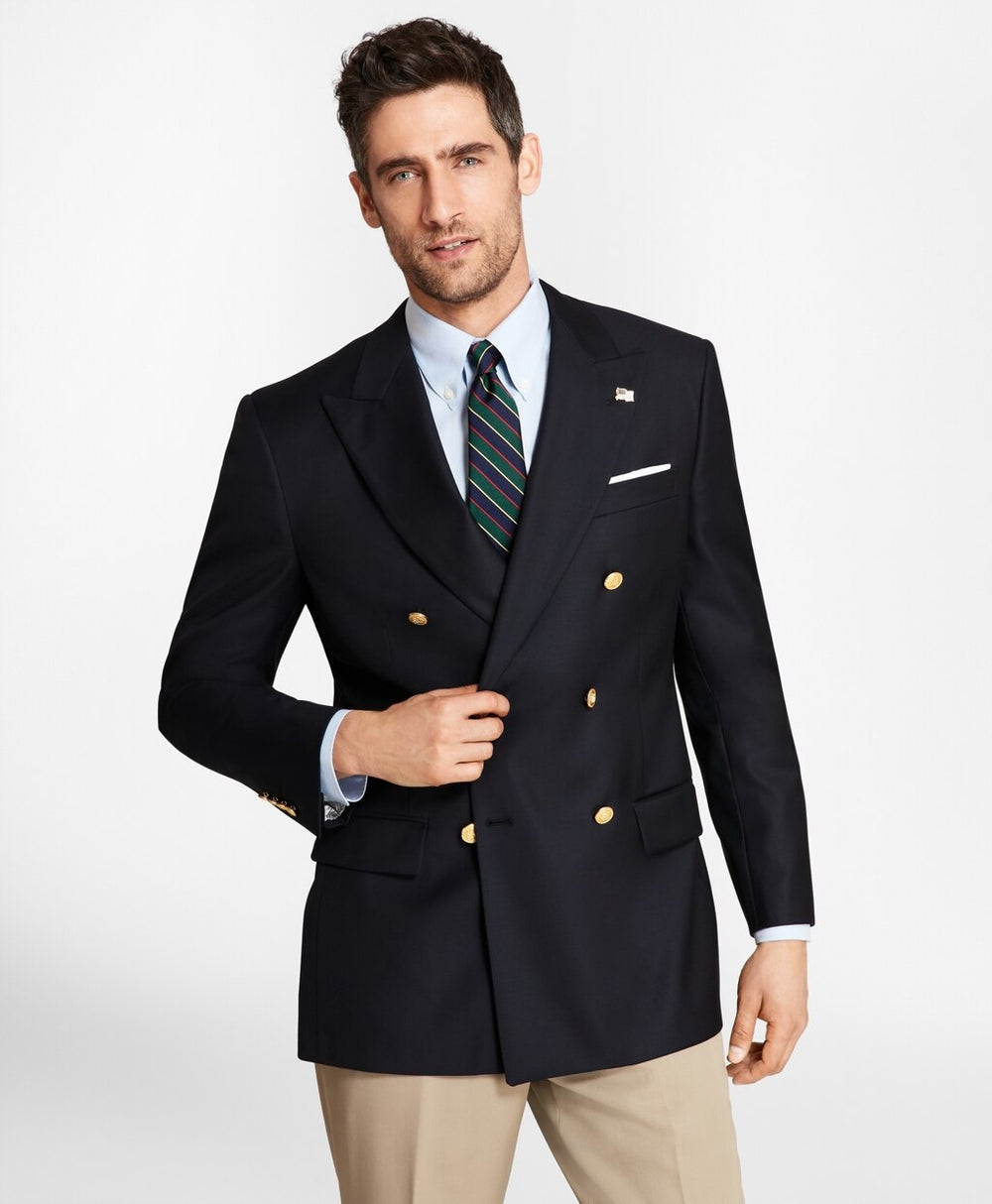 Brooks Brothers Men Country Club Madison Fit Saxxon™ Wool Double-Breasted Blazer