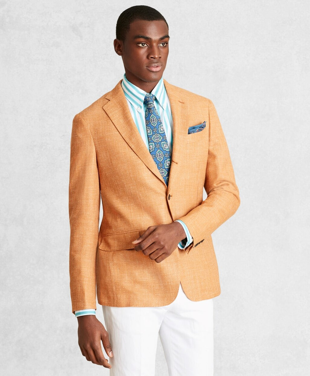 Brooks Brothers Men Golden Fleece® Wool-Blend Basketweave Sport Coat