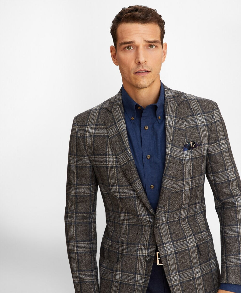 Brooks Brothers Men Regent Fit Large Check Sport Coat