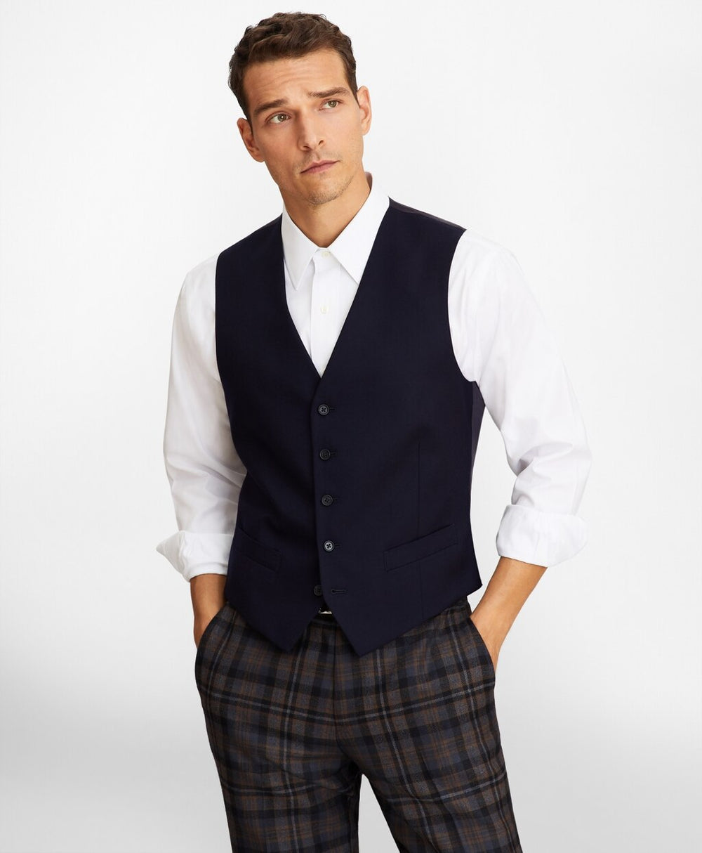 Brooks Brothers Men Five-Button Flannel Vest