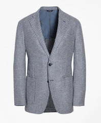 Brooks Brothers Men Golden Fleece® Wool-Blend Houndstooth Blue Sport Coat