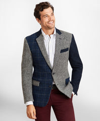 Brooks Brothers Men Regent Fit Harris Tweed Mixed Pattern Sport Coat