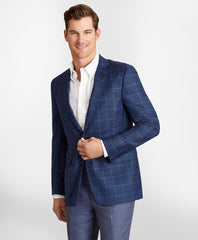 Brooks Brothers Men Regent Fit Hopsack Windowpane Sport Coat