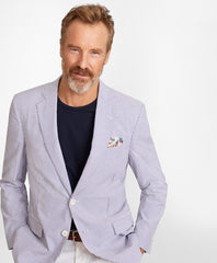 Brooks Brothers Men Madison Fit Stripe Seersucker Sport Coat