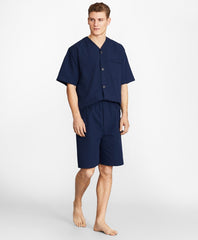 Brooks Brothers Men Seersucker Tonal Stripe Short Pajamas