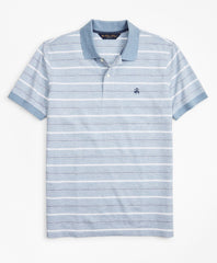 Brooks Brothers Men Slim Fit Cotton and Linen Stripe Polo Shirt