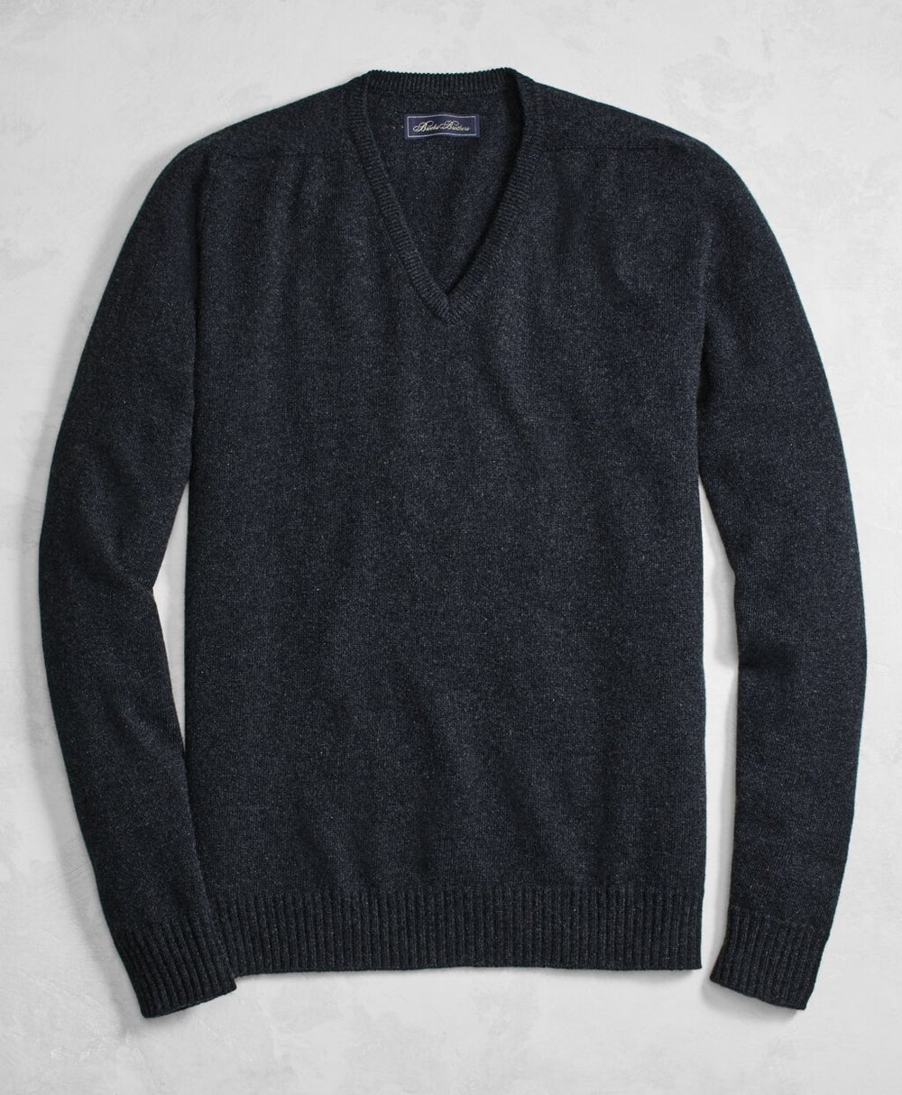 Brooks Brothers Men Golden Fleece® 3-D Knit Cashmere V-Neck Sweater