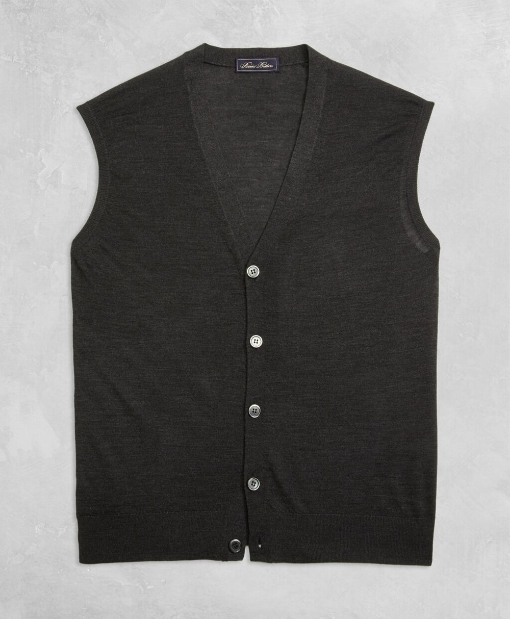 Brooks Brothers Men Golden Fleece® 3-D Knit Fine-Gauge Merino Button Vest