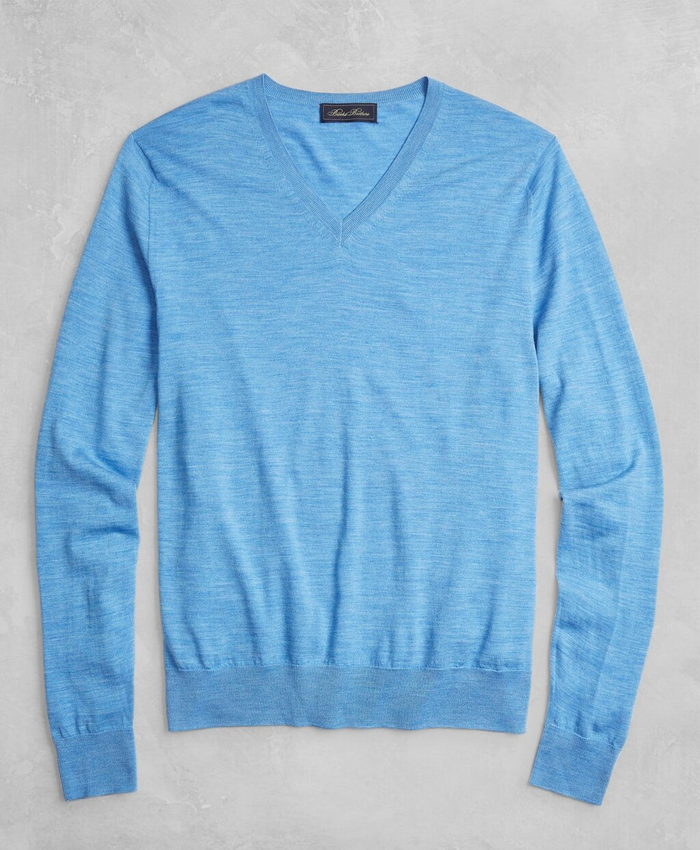 Brooks Brothers Men Golden Fleece® 3-D Knit Fine-Gauge Merino V-Neck Sweater