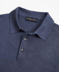 Brooks Brothers Men Silk And Cotton Polo Sweater