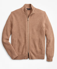 Brooks Brothers Men Washable Merino Wool Full-Zip Sweater
