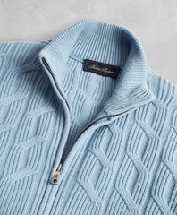 Brooks Brothers Men Golden Fleece® Cashmere Zip-Up Cable-Knit Sweater